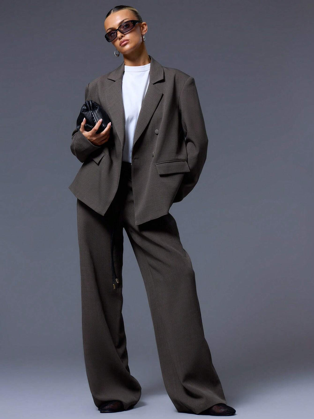 MUSERA Tailored Oversized Blazer Notched Lapel Double Breasted Elegant Professional Business Casual Vacation Fall Winter Autumn Work Office Old Money Date Night Going Out Back to School Wedding Guest Christmas Suit Cute Everyday Smart Capsule Wardrobe Green