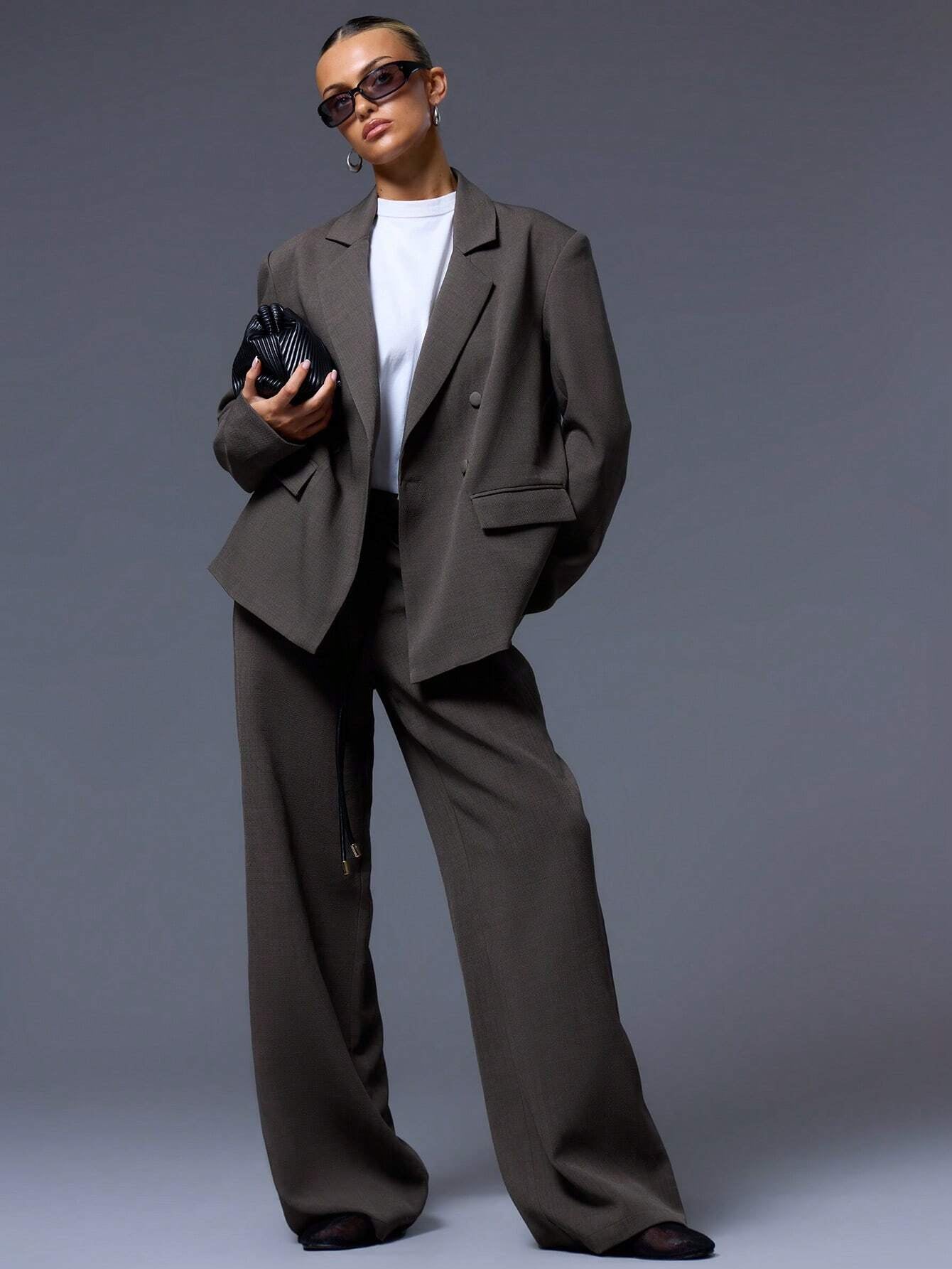 MUSERA Tailored Oversized Blazer Notched Lapel Double Breasted Elegant Professional Business Casual Vacation Fall Winter Autumn Work Office Old Money Date Night Going Out Back to School Wedding Guest Christmas Suit Cute Everyday Smart Capsule Wardrobe Green