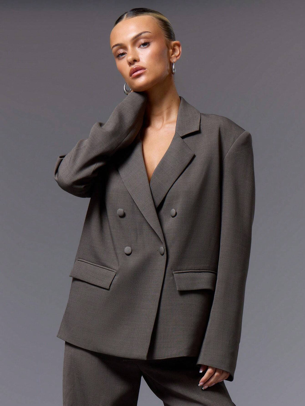 MUSERA Tailored Oversized Blazer Notched Lapel Double Breasted Elegant Professional Business Casual Vacation Fall Winter Autumn Work Office Old Money Date Night Going Out Back to School Wedding Guest Christmas Suit Cute Everyday Smart Capsule Wardrobe Green